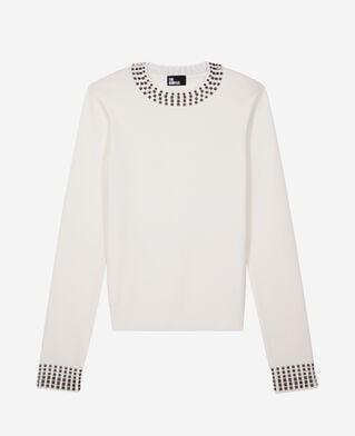 The Kooples FEMME ECRU pull avec spikes écru