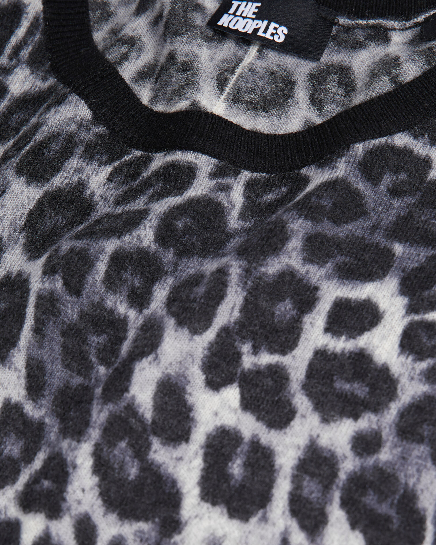 Printed cashmere sweater, BLACK WHITE LEOPARD, hi-res image number null