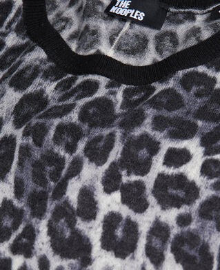 The Kooples F BLACK WHITE LEOPARD printed cashmere sweater