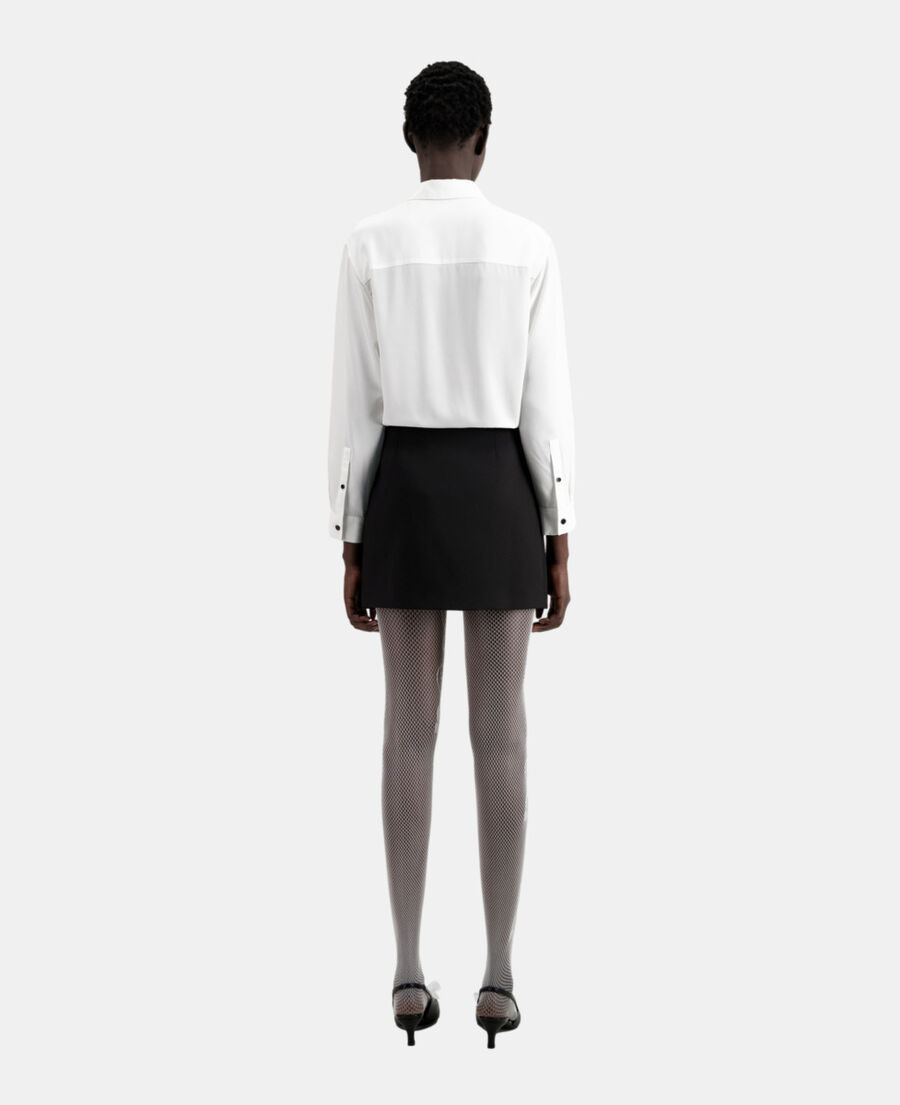 short black crepe skirt