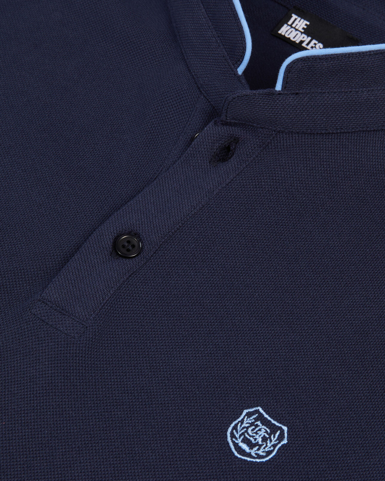 The Kooples HOMME NAVY/ PIPING NAVY polo en coton piqué bleu marine