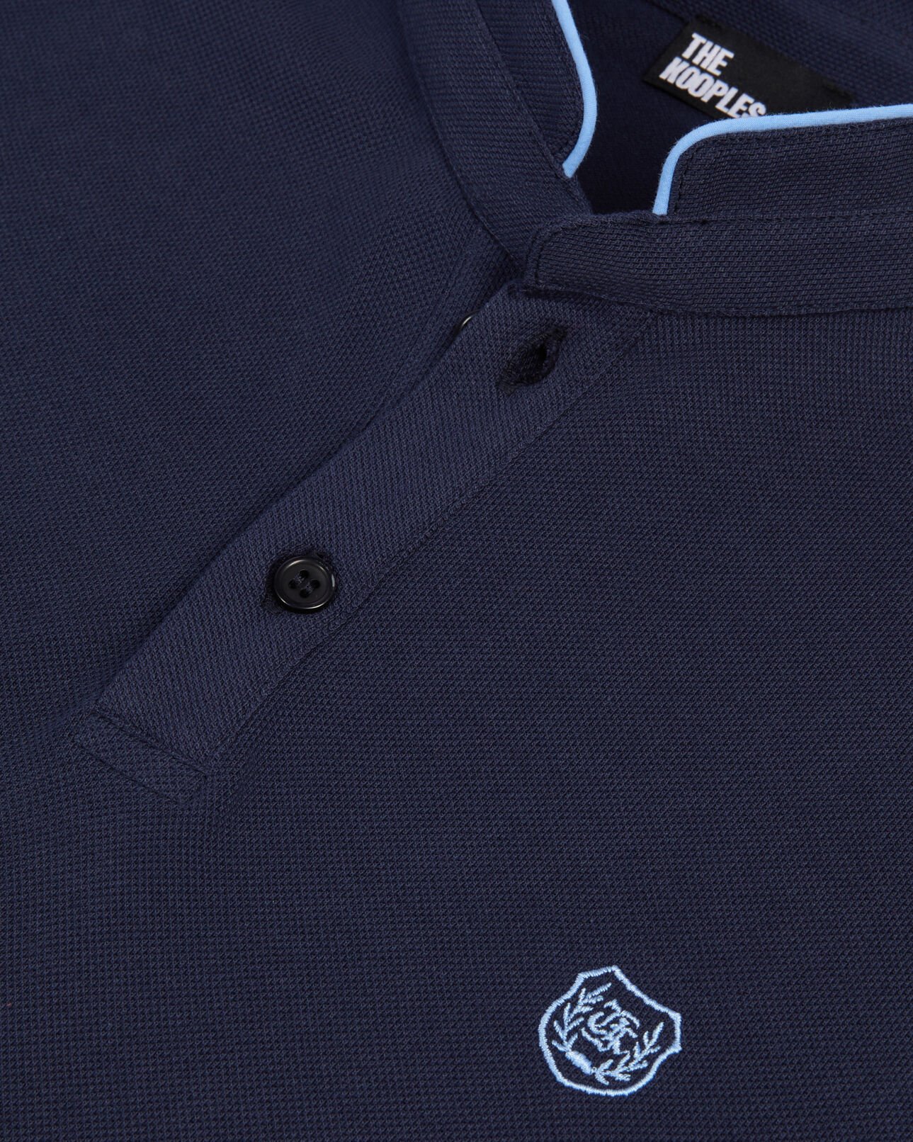 The Kooples HOMME NAVY/ PIPING NAVY polo en coton piqué bleu marine