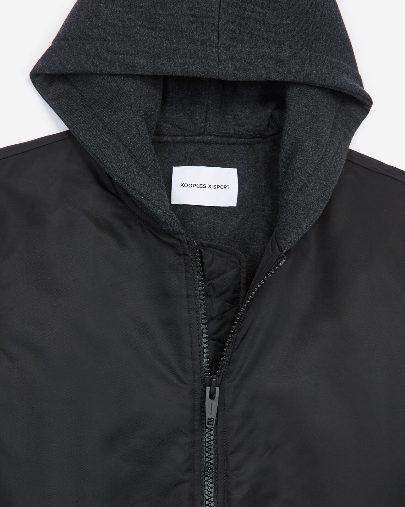 The Kooples HOMME BLACK blouson nylon noir capuche molleton
