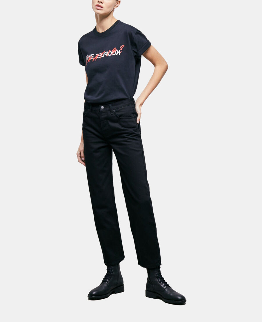 The Kooples F BLACK black straight-cut jeans
