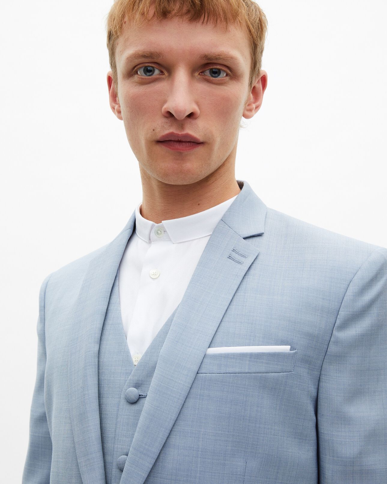 The Kooples HOMBRE BLUE chaqueta de traje de lana azul de corte entallado