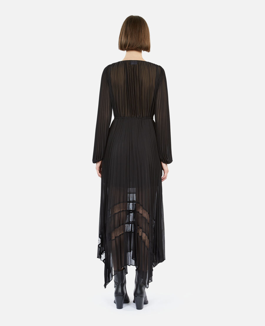long black pleated dress
