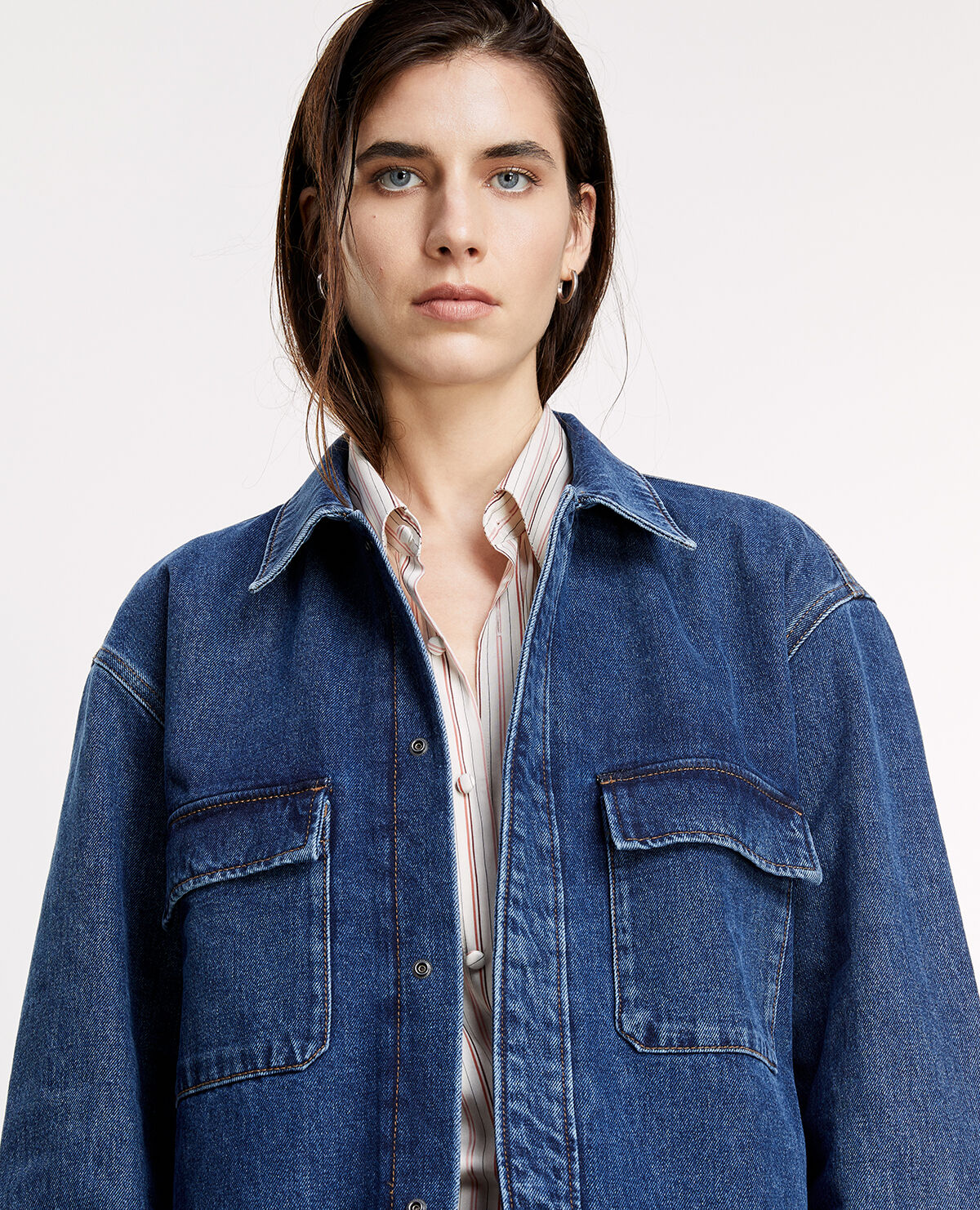 Quilted lined denim shirt store