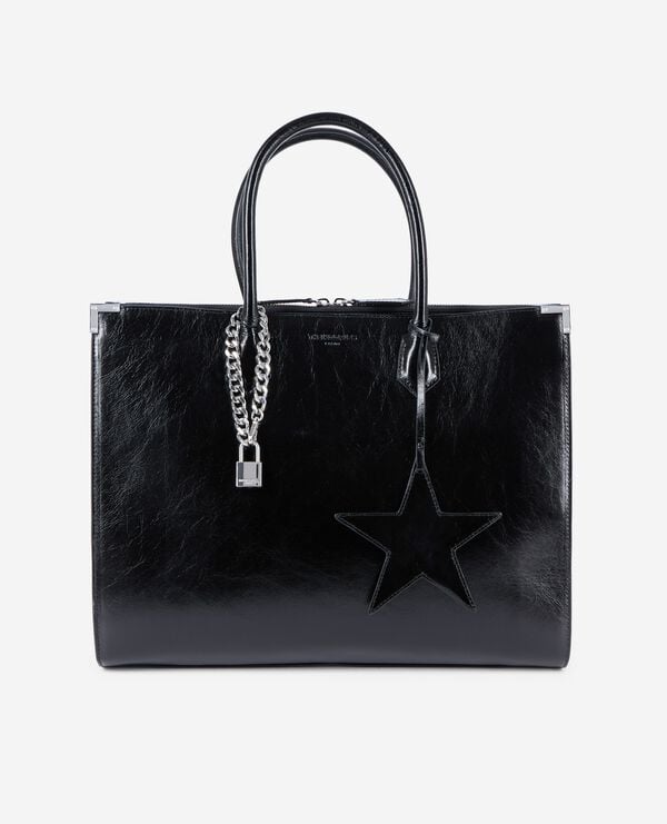 The Kooples WOMEN BLACK ming xl black leather bag