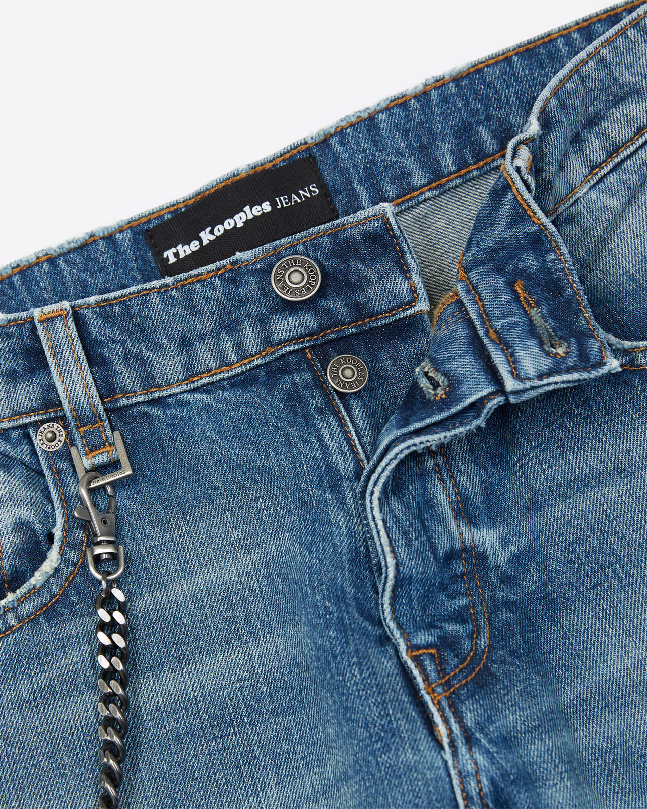 The Kooples HERREN LIGHT BLUE hellblaue jeans mit waschungen und destroyed-details