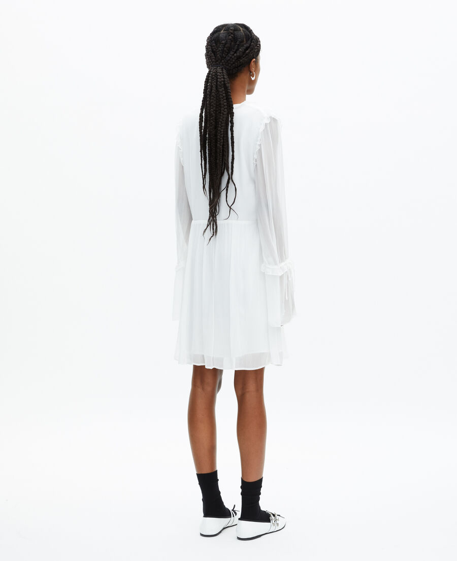 The Kooples WOMEN ECRU short ecru dress with ruffles