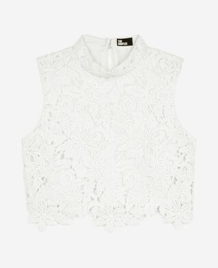 The Kooples F ECRU ecru floral lace top