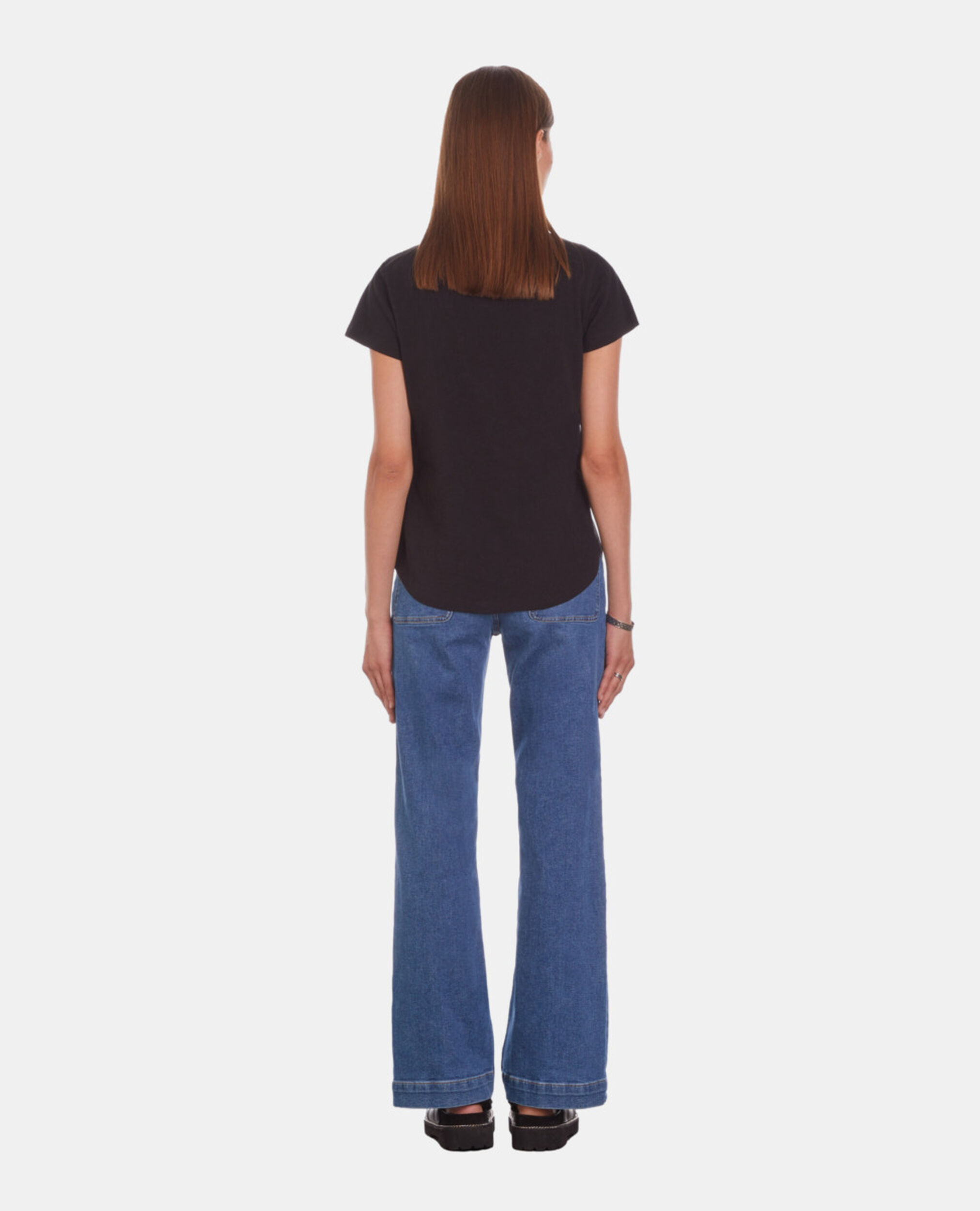 Black t-shirt with stars, BLACK, hi-res image number null