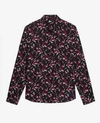 The Kooples H BLACK - BURGUNDY printed shirt