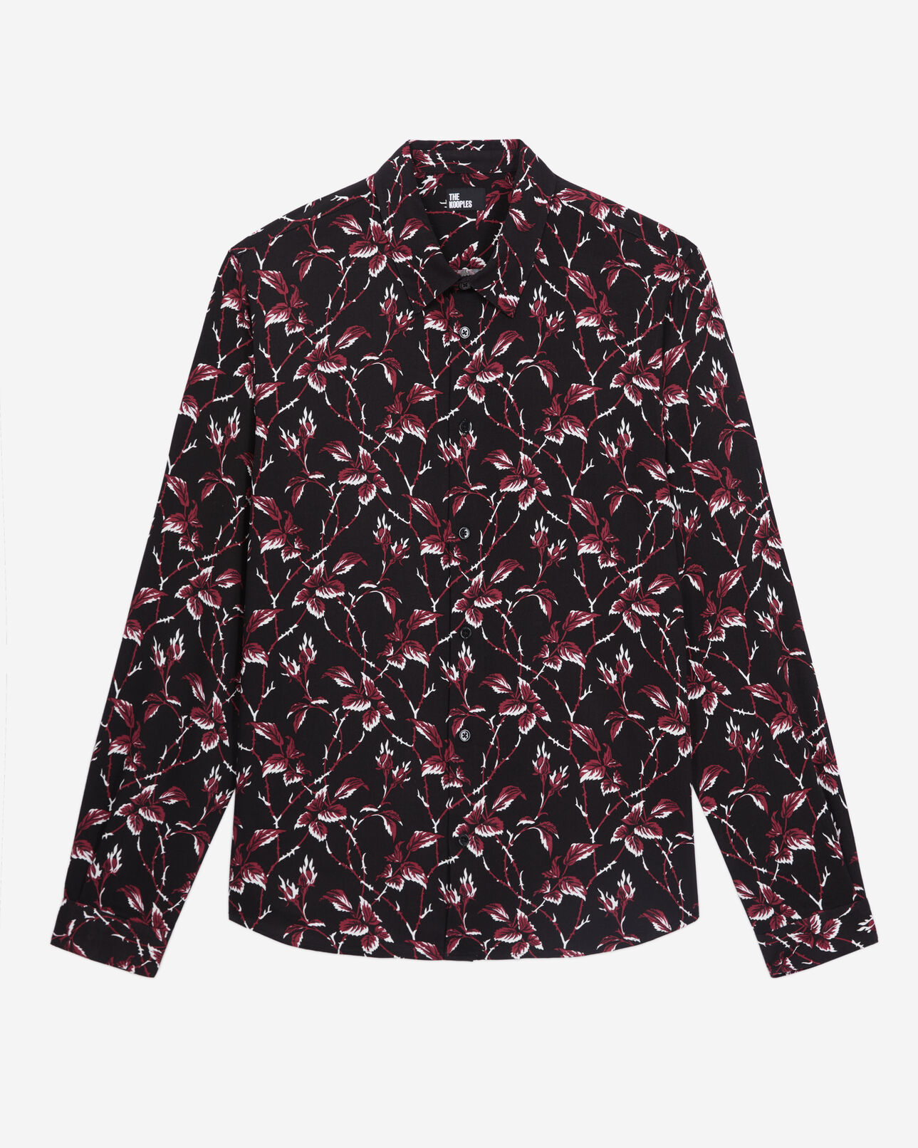 The Kooples HOMBRE BLACK - BURGUNDY camisa estampada