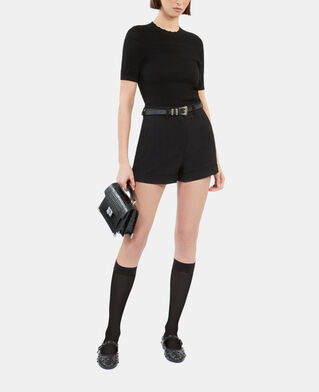 The Kooples F BLACK black openwork knit sweater