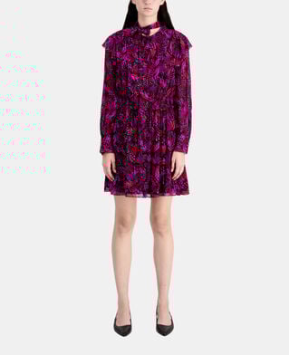 The Kooples F PINK short printed dress with ruffles