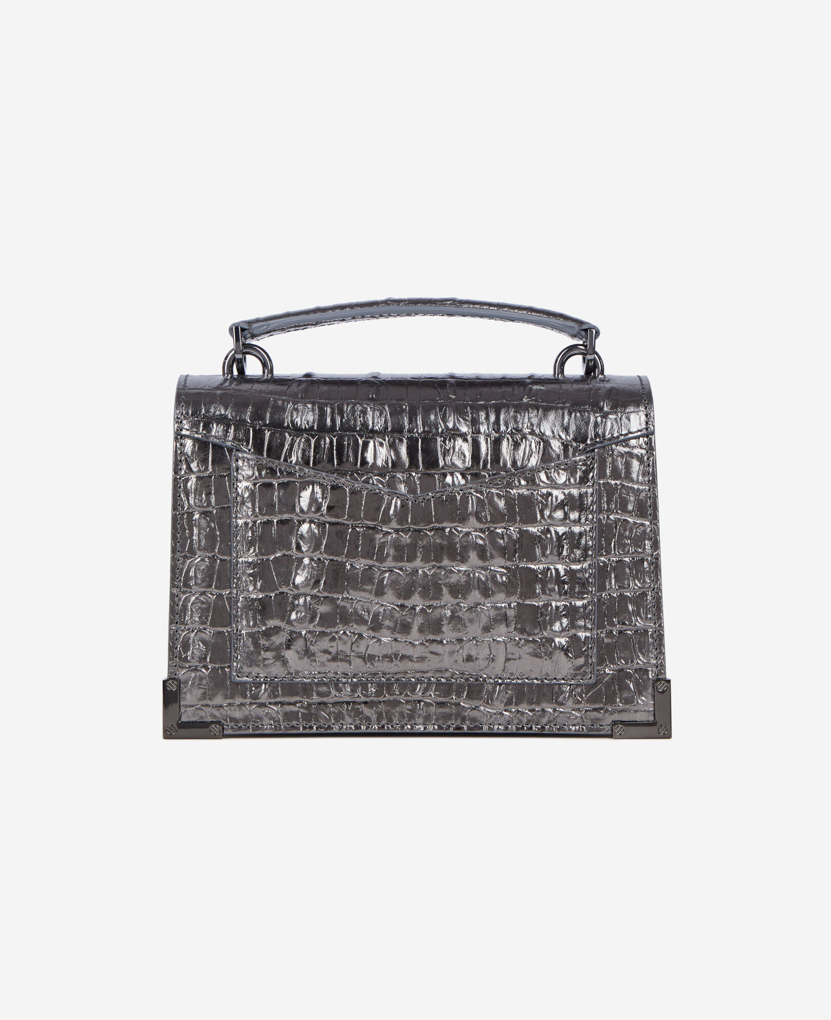 Sac Emily small en cuir effet crocodile gunmetal The Kooples