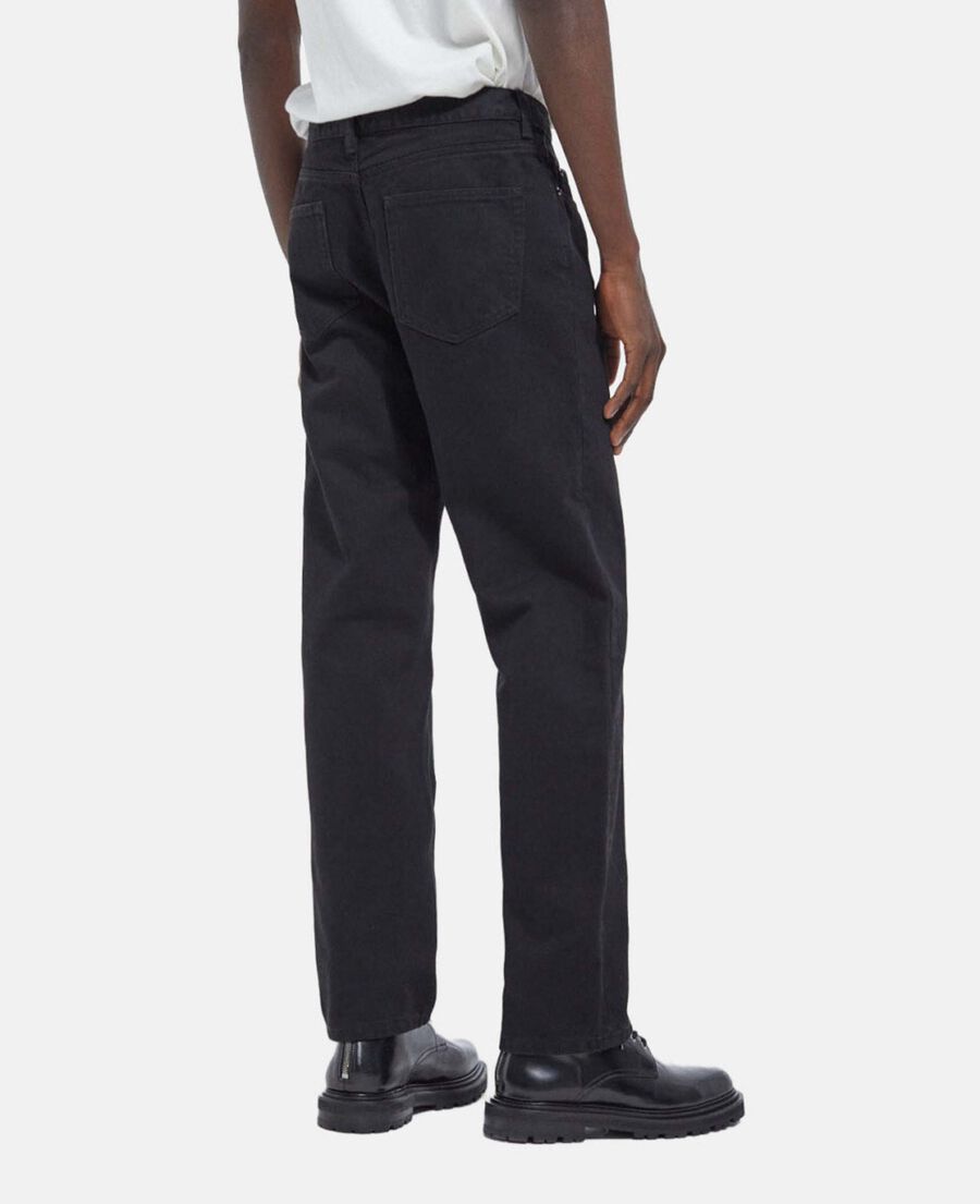straight-cut faded retro black jeans