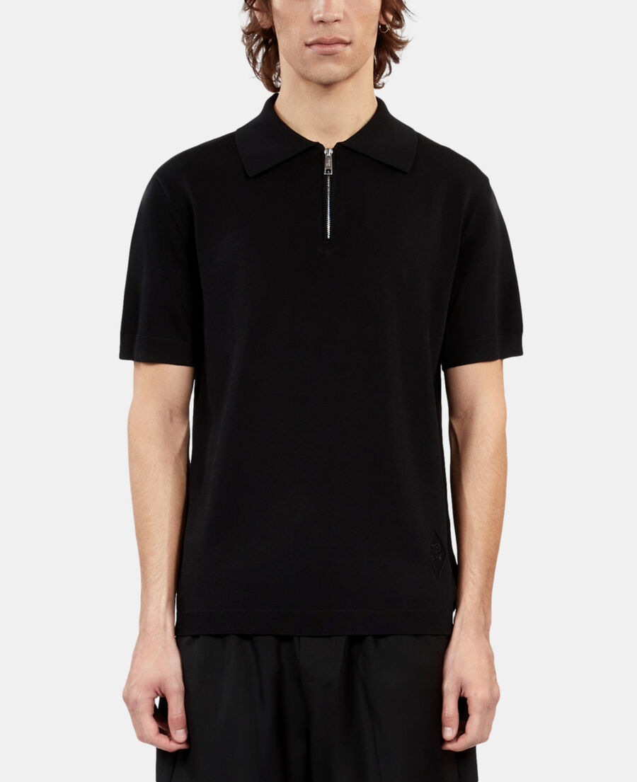 The Kooples H BLACK black knitted polo t-shirt