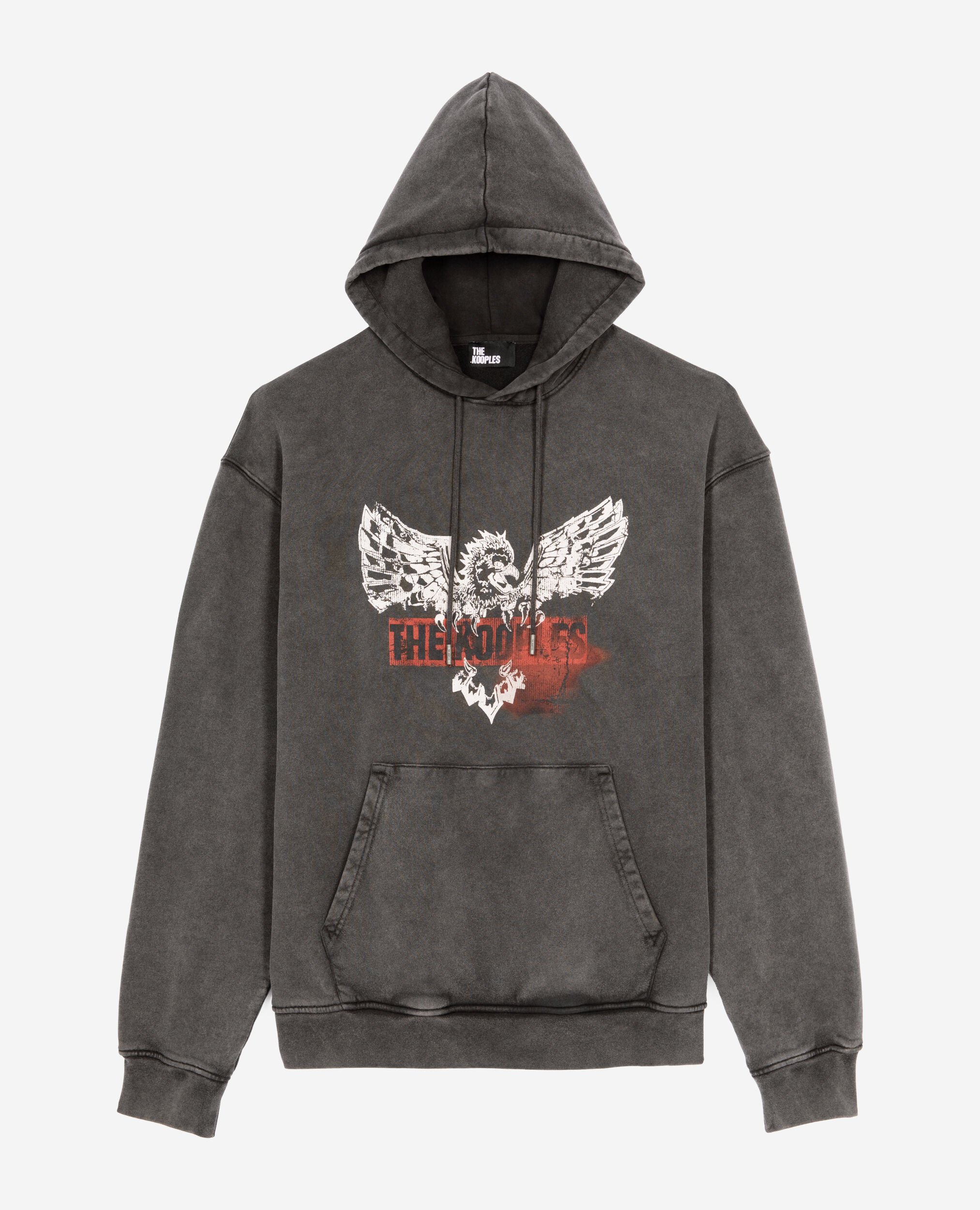 Sweatshirt à capuche et sérigraphie noir , BLACK, hi-res image number null