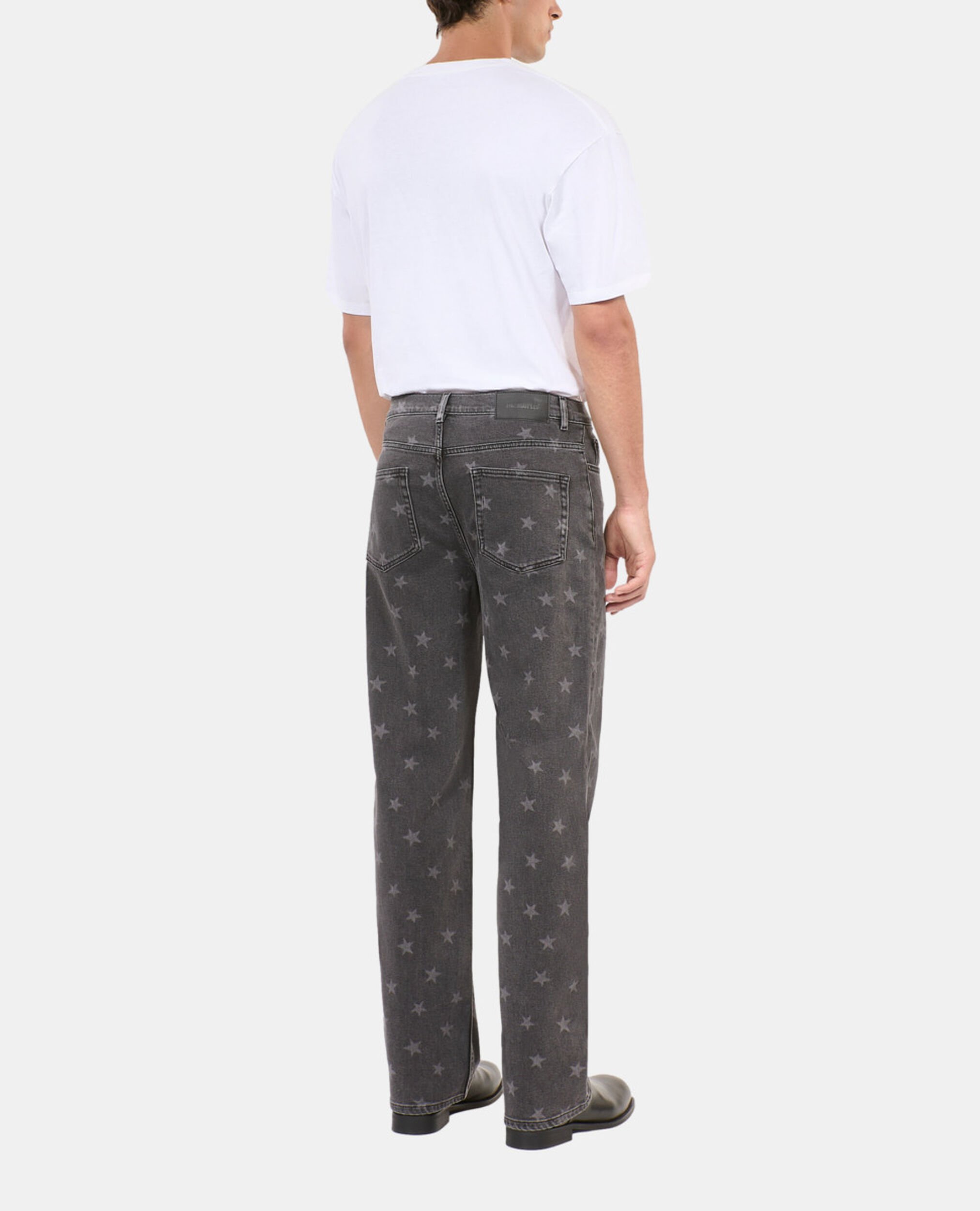 Star printed straight-leg jeans, BLACK WASHED, hi-res image number null