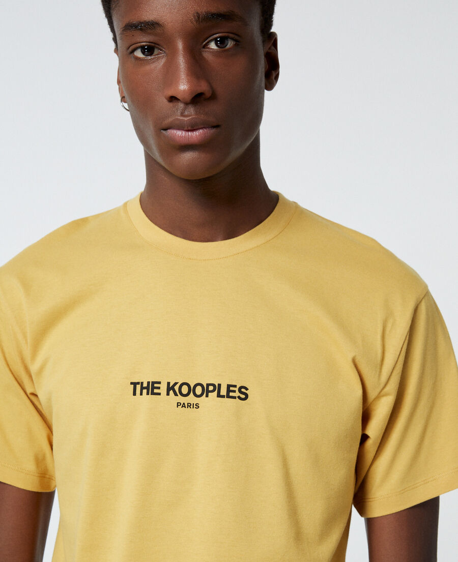 t-shirt jaune coton à logo the kooples