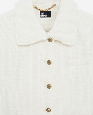 The Kooples DAMEN ECRU jacke aus ungebleichtem tweed