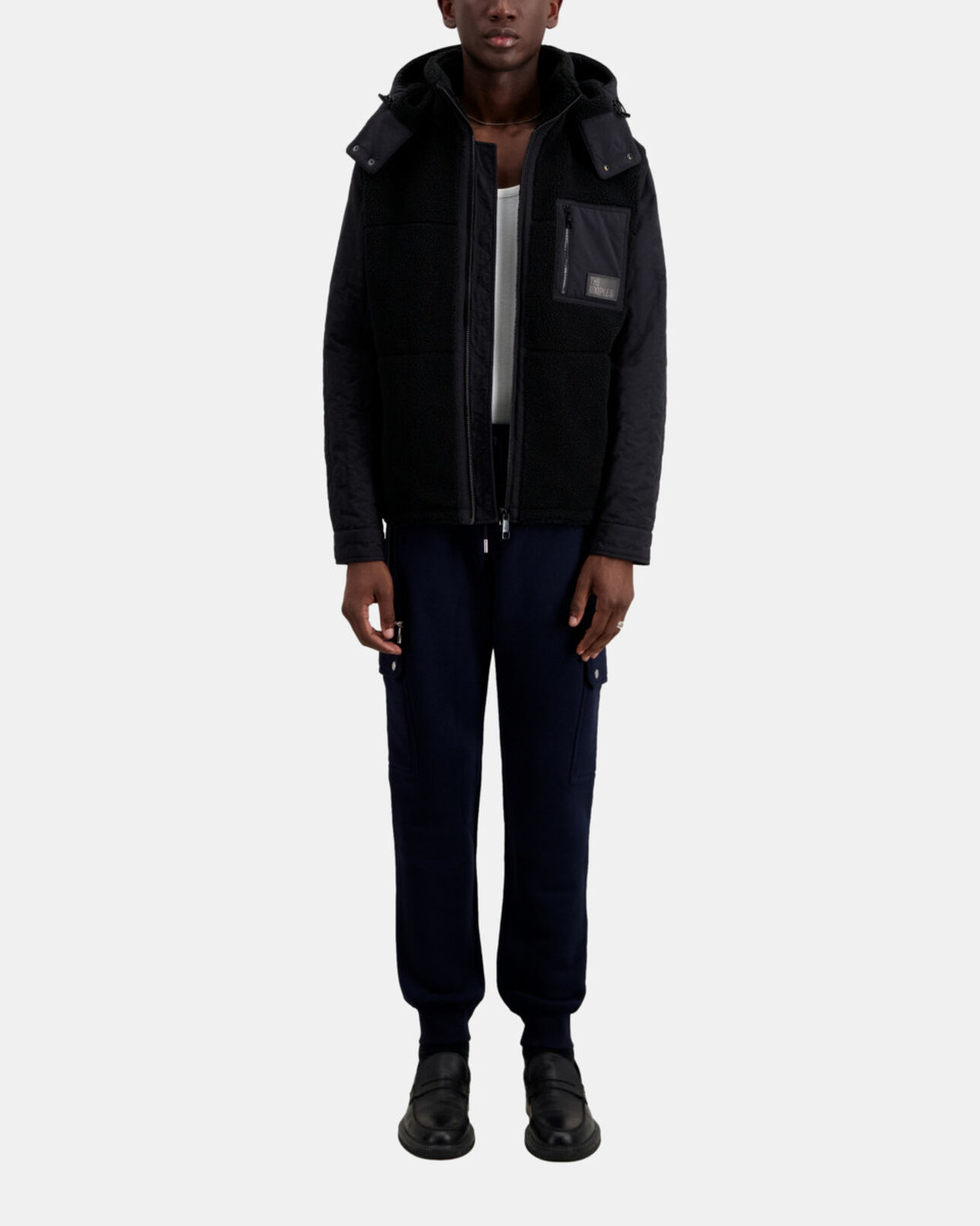 The Kooples HOMME BLACK blouson type surchemise sherpa noir