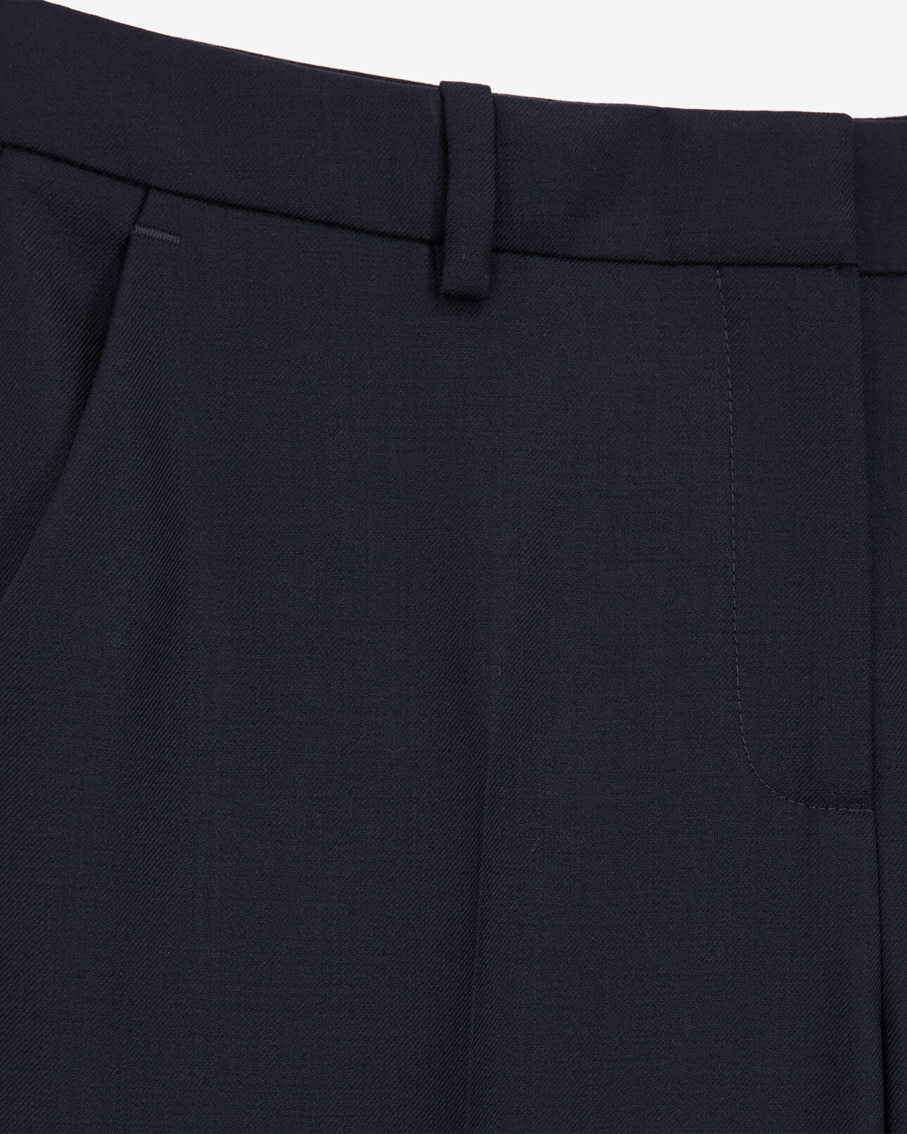 The Kooples WOMEN NAVY navy blue wool tailored trousers with a slim fit