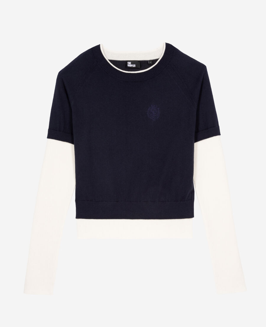 The Kooples WOMEN DARK NAVY-ECRU navy and ecru sweater