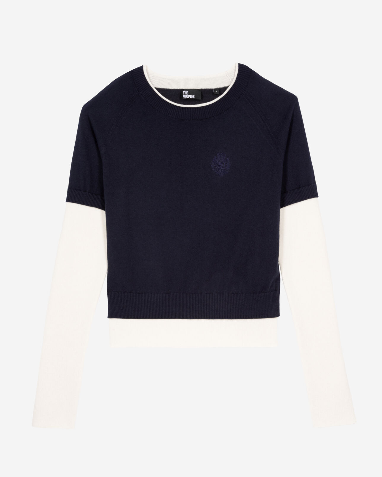 The Kooples WOMEN DARK NAVY-ECRU navy and ecru sweater