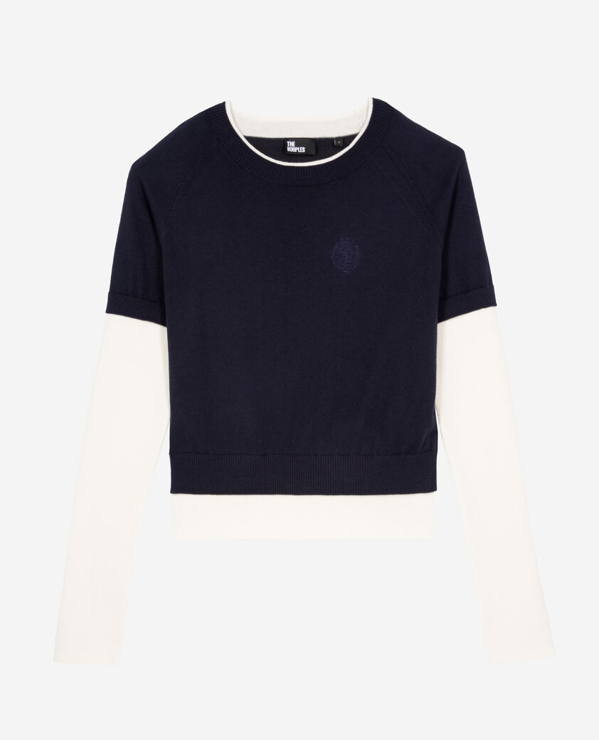 The Kooples WOMEN DARK NAVY-ECRU navy and ecru sweater