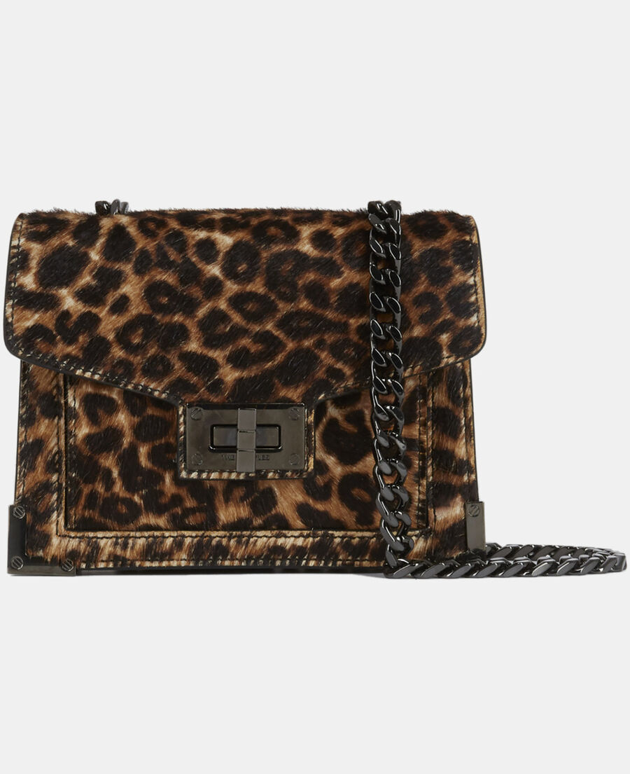 nano emily bag in leopard print leather