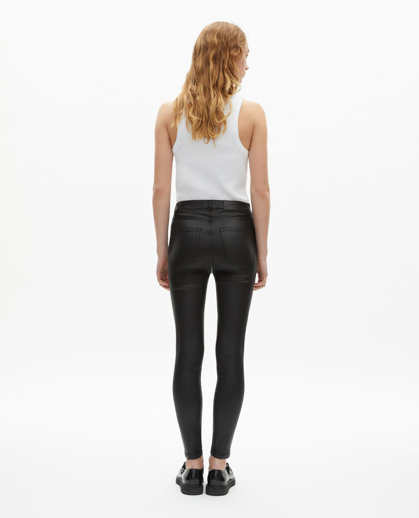 The Kooples WOMEN BLACK black leather-effect slim jeans