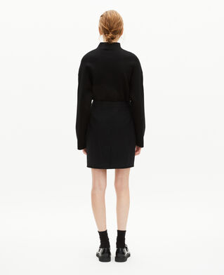 The Kooples F BLACK short skirt with black satin edges