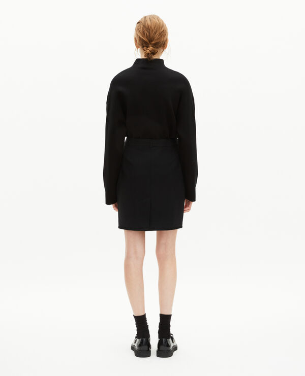 The Kooples FEMME BLACK jupe courte avec bords satin noire