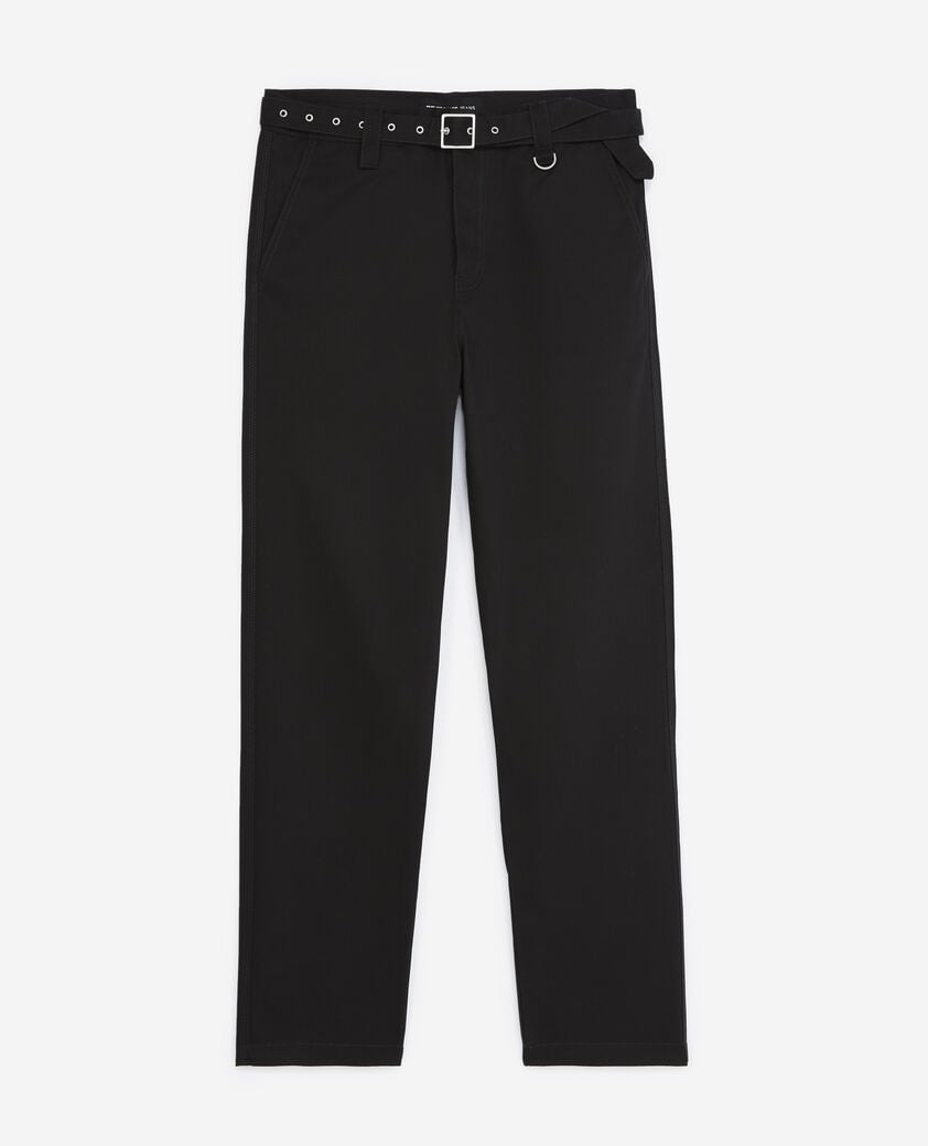The Kooples H BLACK straight-cut black trousers with belt