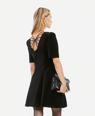 The Kooples DAMEN BLACK schwarzes, kurzes kleid aus samt