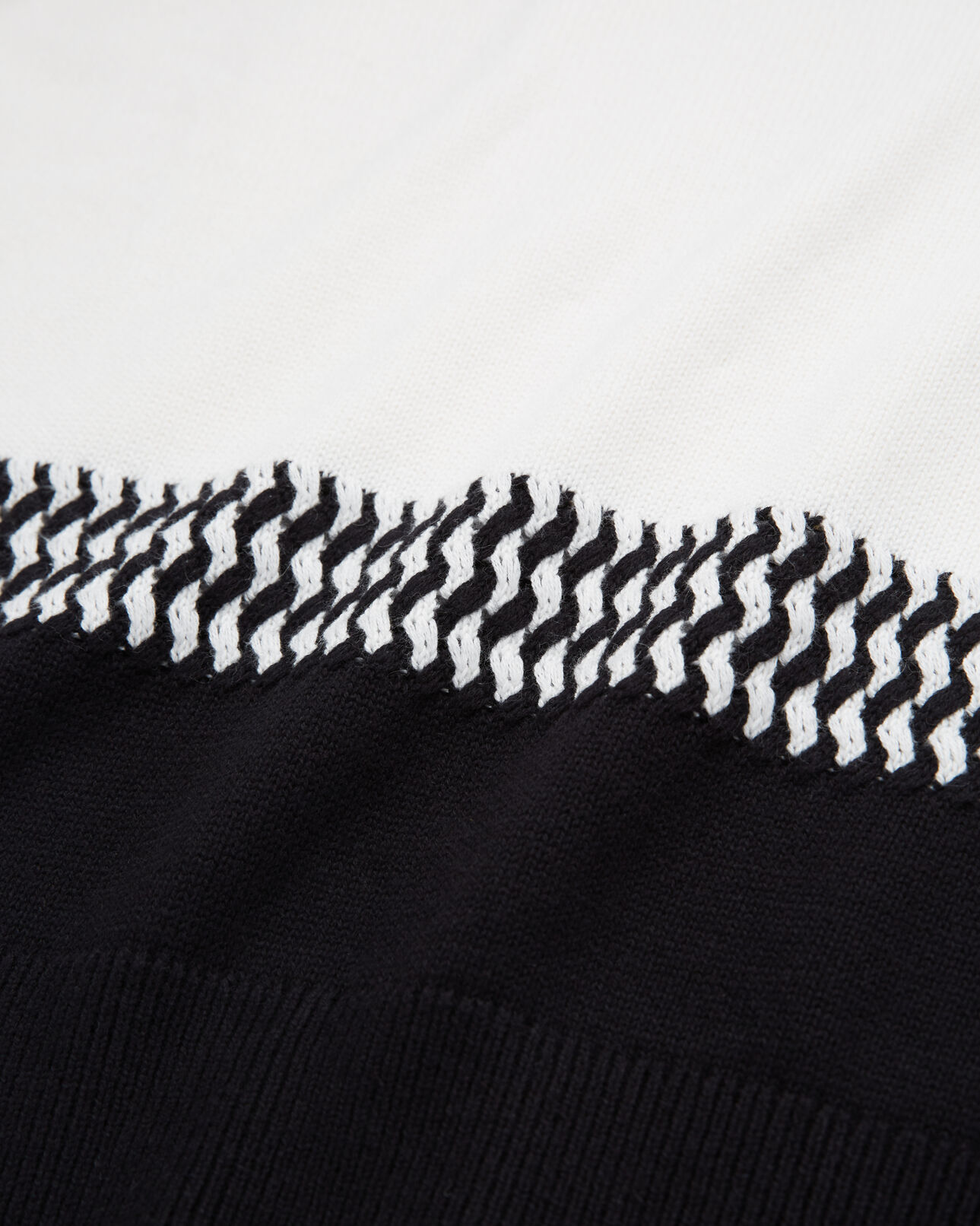 The Kooples MEN WHITE / BLACK two-tone knit sweater