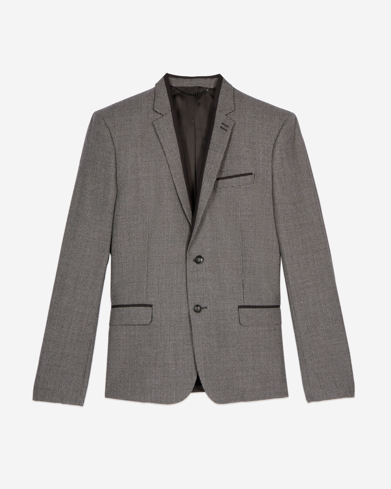 The Kooples HOMME BLACK GREY veste de costume pied de poule noir et blanc