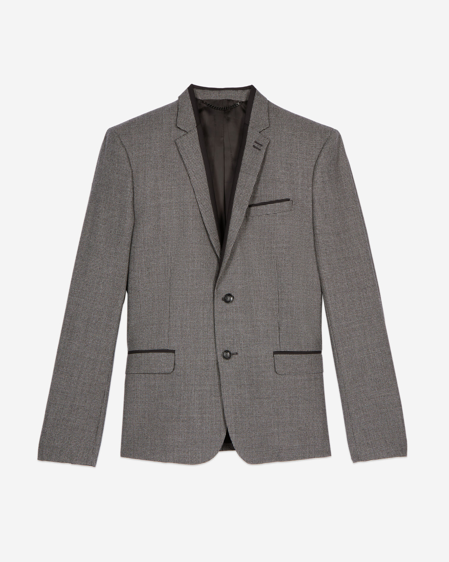 Veste de costume pied de poule noir et blanc, BLACK GREY, hi-res image number null