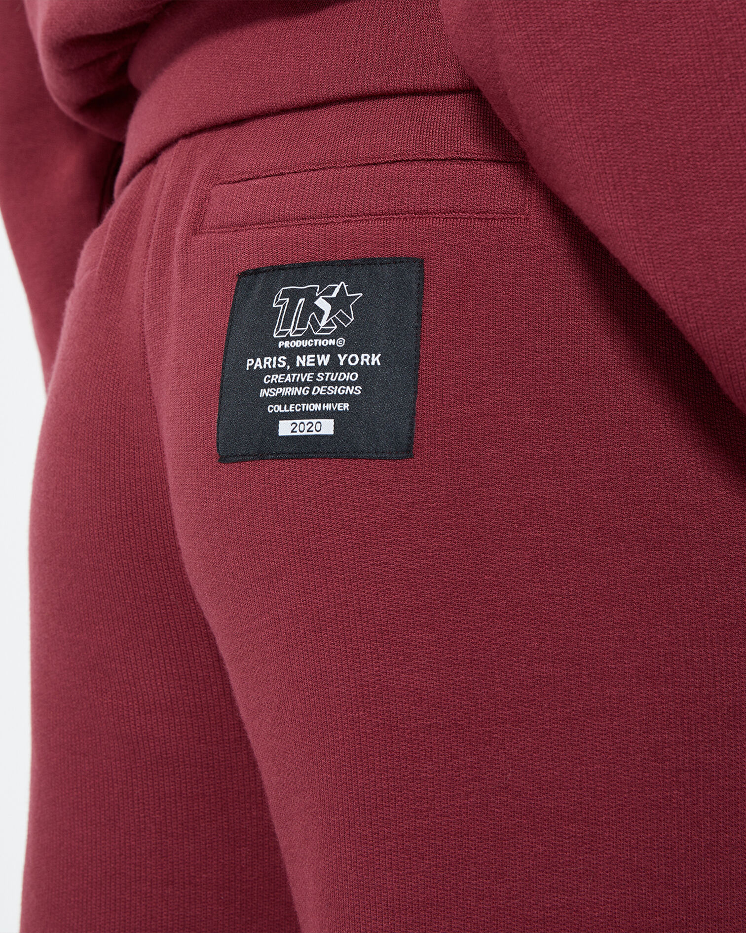 Jogging taille élastique rouge, BORDEAUX, hi-res image number null