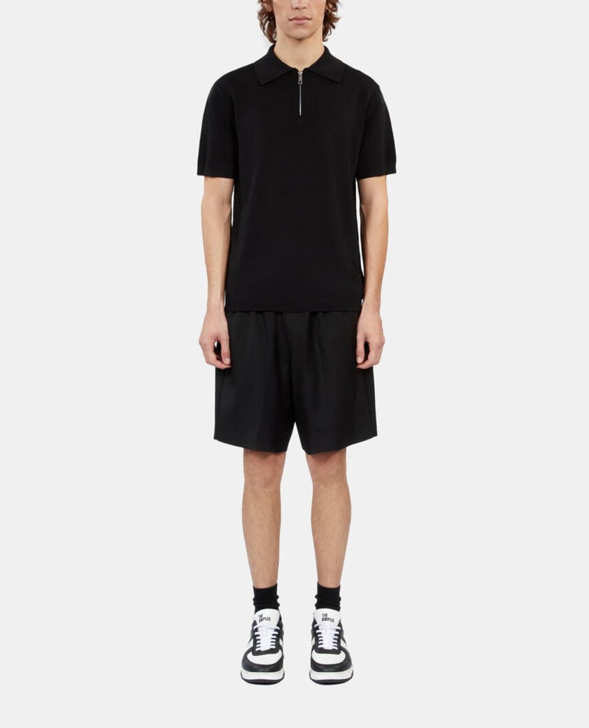 The Kooples HERREN BLACK schwarzes poloshirt aus strick