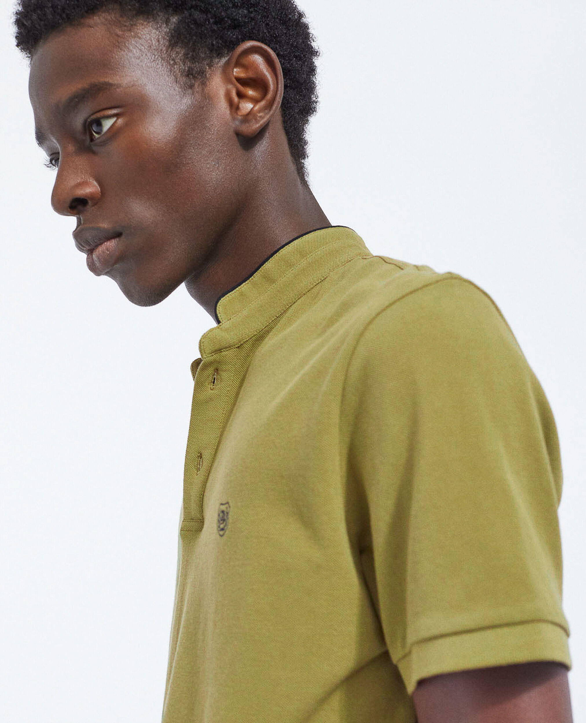 Camisa polo verde algodón Mao detalle bordado, GREEN / BLACK, hi-res image number null