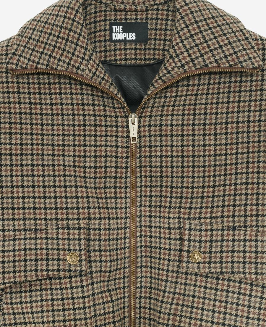 The Kooples WOMEN CAMEL / BEIGE camel wool houndstooth jacket