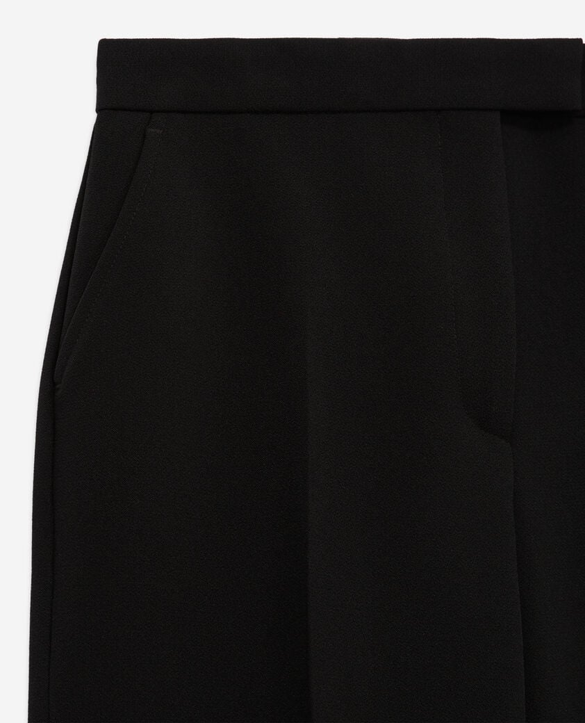 The Kooples FEMME BLACK pantalon tailleur en crêpe coupe droite noir