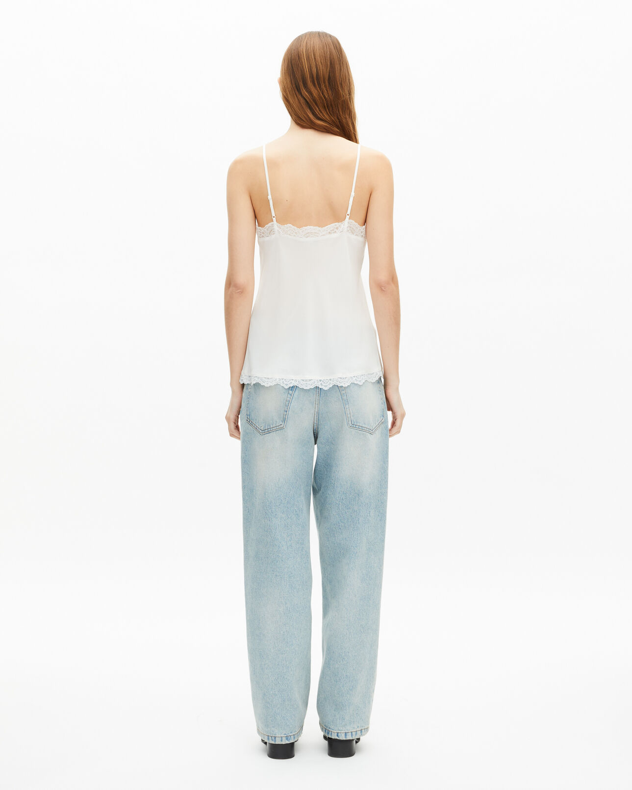 The Kooples WOMEN ECRU ecru silk and lace camisole