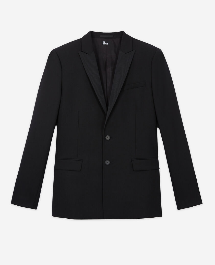 The Kooples MEN BLACK black wool suit jacket