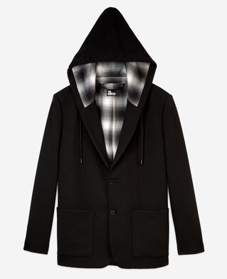 The Kooples HOMME BLACK veste avec capuche noire