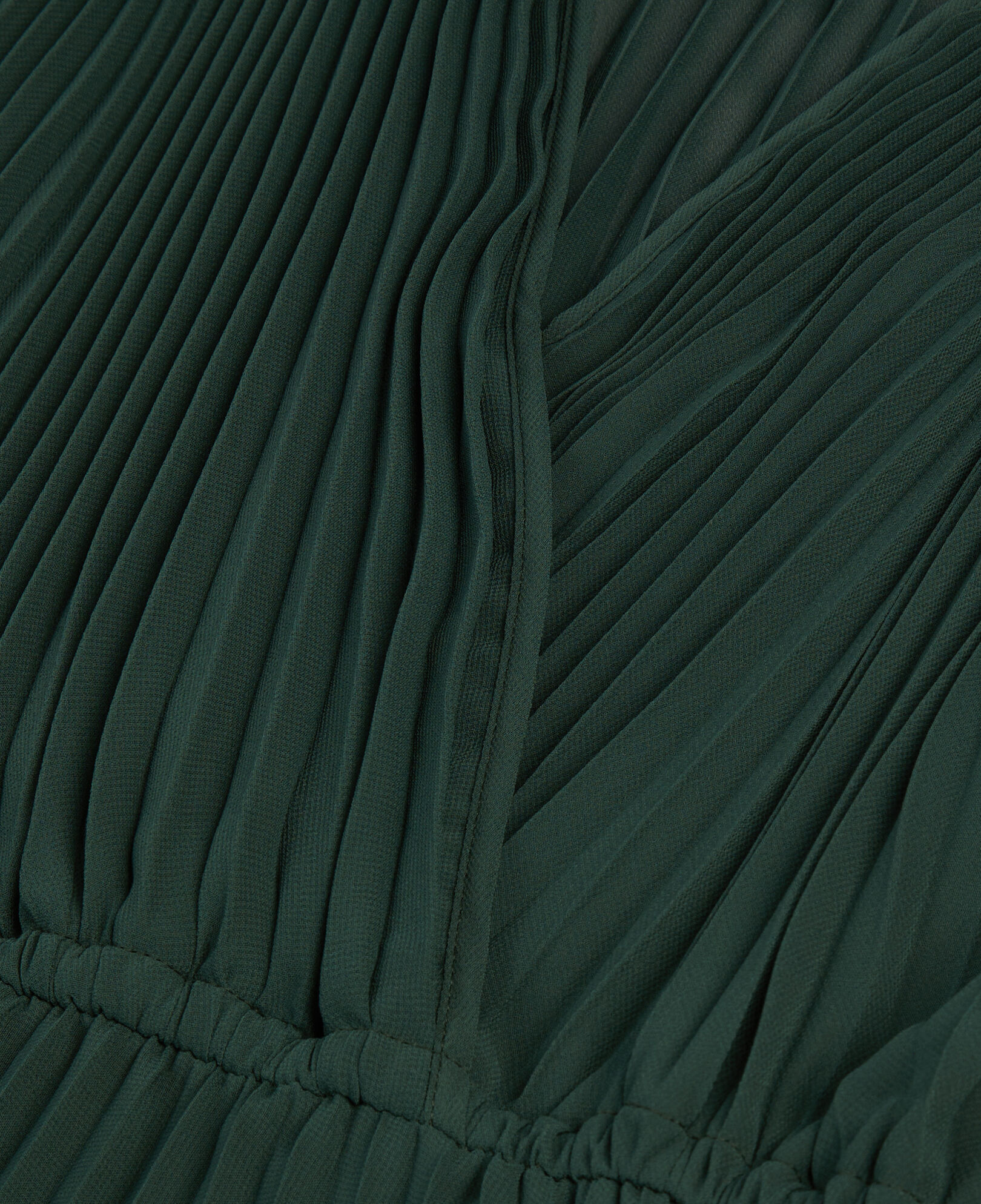 The Kooples FEMME WOOD KAKI robe longue plissée verte